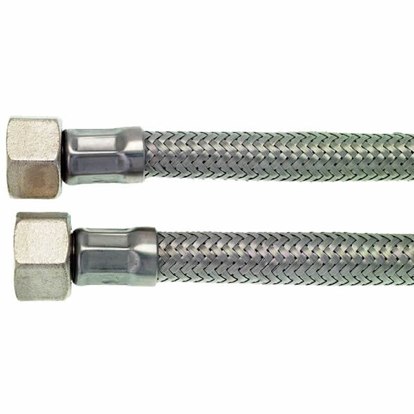 3/8" F x 3/8" F BSP 0.75m (29.5") Stainless Steel Flex Hose - Coffee Addicts Canada