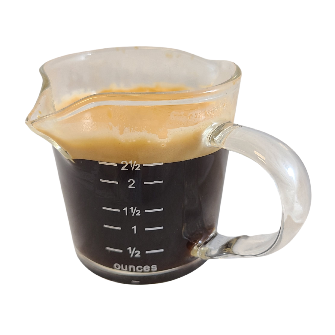 coffee addicts spouted shot glass oz markings