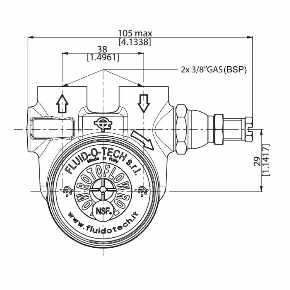 Fluid-O-Tech Rotoflow Rotary Vane Water Pump (200L/h) - Coffee Addicts Canada