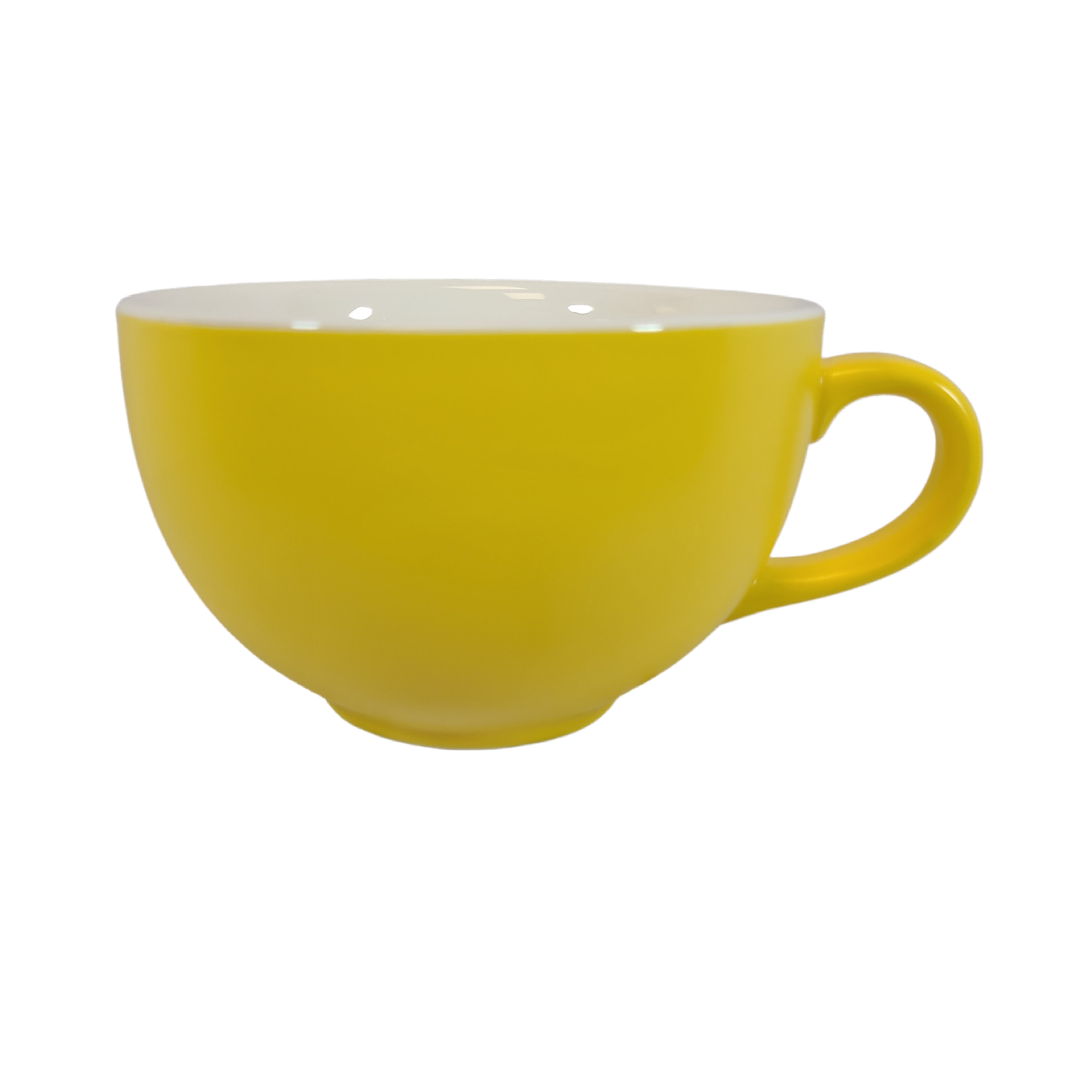 Coffee Addicts commercial ceramic cup in matte yellow latte bowl 16oz 450ml