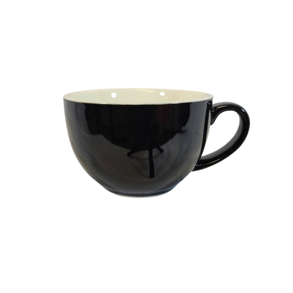 Coffee Addicts commercial ceramic cup in glossy black latte cup 12oz 350ml
