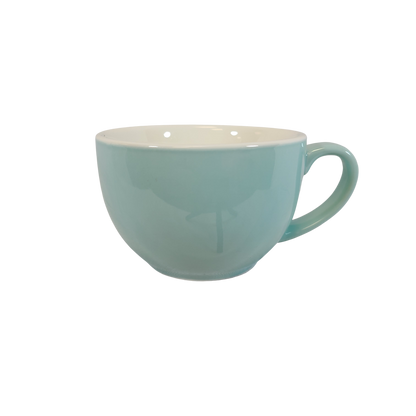 Coffee Addicts commercial ceramic cup in glossy blue latte cup 12oz 350ml