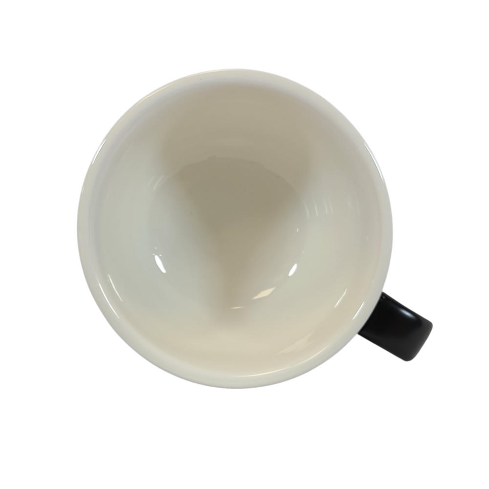 Coffee Addicts commercial ceramic cup in matte black latte cup 12oz 350ml top view