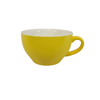Coffee Addicts commercial ceramic cup in matte yellow latte cappuccino cup 8oz 250ml