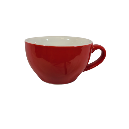 Coffee Addicts commercial ceramic cup in glossy red latte cappuccino cup 8oz 250ml