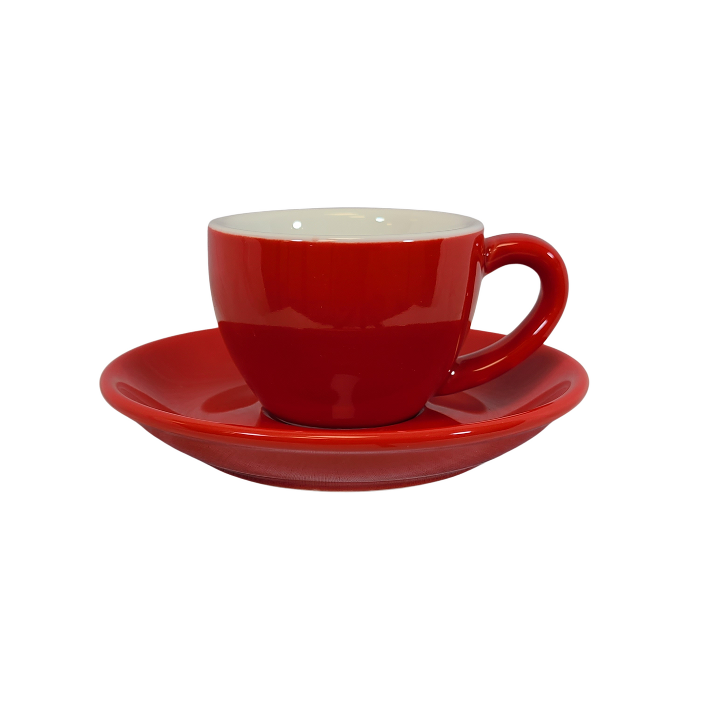 Coffee Addicts commercial ceramic cup with saucer in glossy red espresso cup 2.7oz 80ml