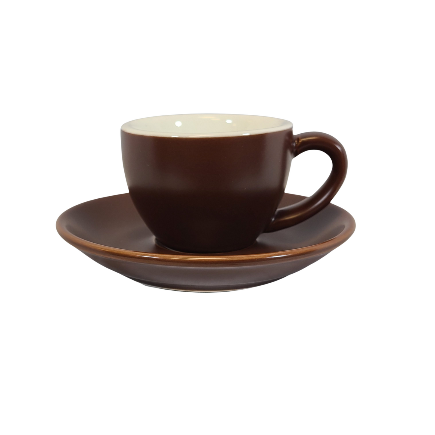 Coffee Addicts commercial ceramic cup with saucer in matte brown espresso cup 2.7oz 80ml