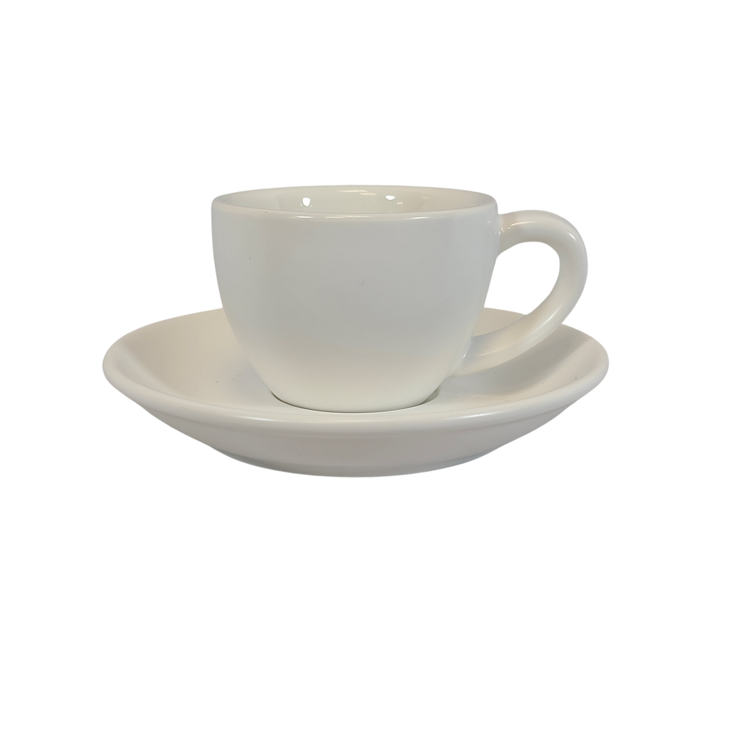 Coffee Addicts commercial ceramic cup with saucer in matte white espresso cup 2.7oz 80ml