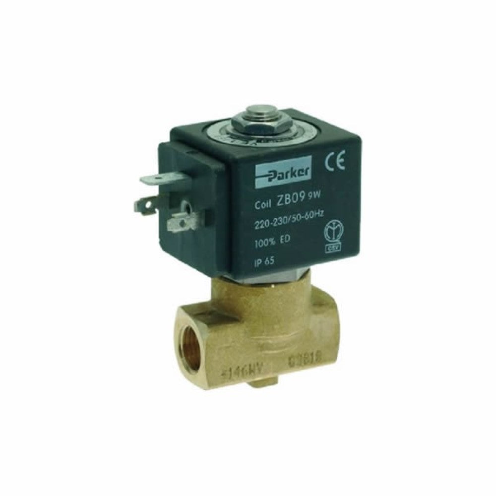 220V 50/60HZ 9W 1/4" X 1/4" Two-Way Parker Solenoid - Coffee Addicts Canada