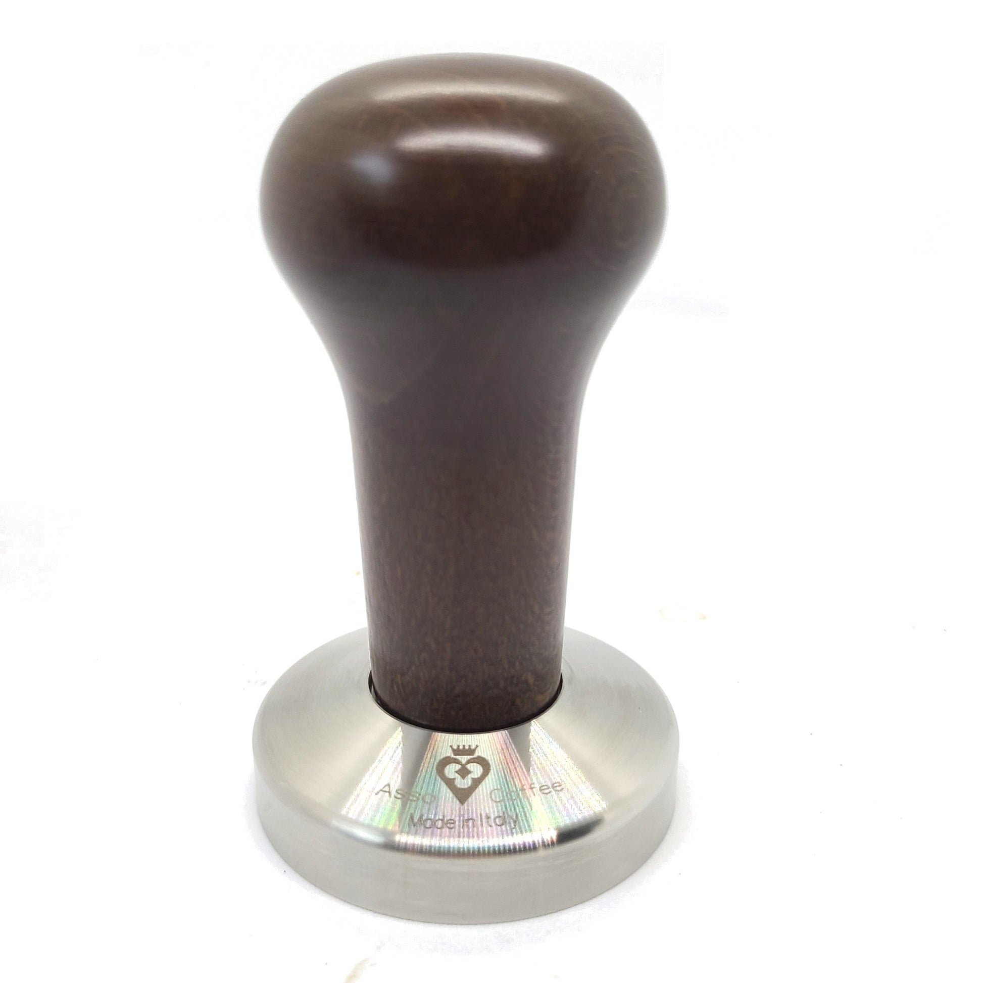 Breville tamper in dark brown wood