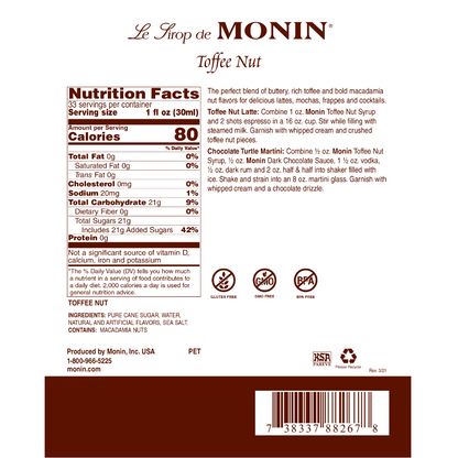 Monin Toffee Nut Syrup