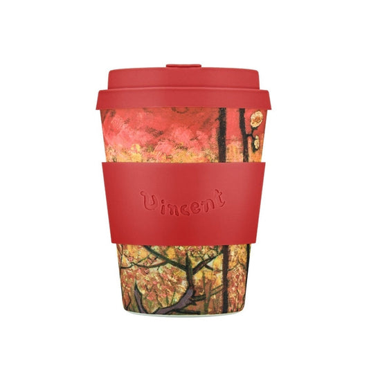 Van Gogh Museum: Flowering Plum Orchard ecoffee cup bamboo fiber 12oz with silicone sleeve