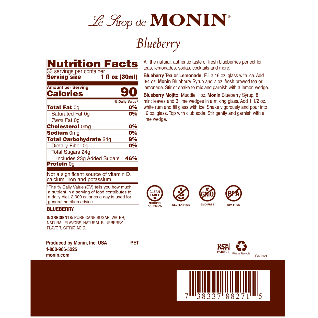 Monin Blueberry Syrup