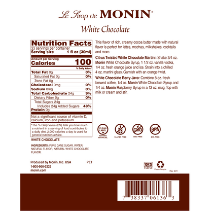 Monin White Chocolate Syrup